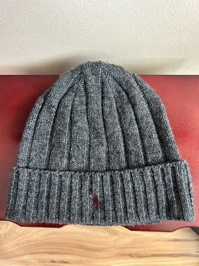 Polo Ralph Lauren Men’s Grey Wool Knit Beanie Hat OS